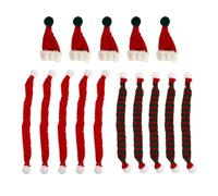 15 Pièces Mini Chapeau et Écharpe de Noël pour Bouteille de Vin, Ornement | Laine, Décor Réutilisable pour Table de Fête, Photo Amusante, Ambiance Chaleureuse, pour Poupées