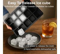 15 pièces Moules à glaçons en silicone avec couvercles, empilables, lavables au lave-vaisselle, design compact et portable, convient pour les cocktails, les boissons, les repas en extérieur, le refroi