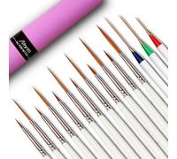 15 Pièces Pinceaux Peinture Détail Fins Ensemble de Pinceau Artiste | Pointe Extra Fin | pour Aquarelle Warhammer Precision Trainards Kolinsky Figurine Effilés Traceur Epais