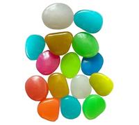 15 pièces qui brillent dans le, pierres lumineuses en résine pour l'aménagement paysager - pierres décoratives multicolores de 4, 5 cm pour jardin, cour, patio, pelouse, étang, aquarium, décorati