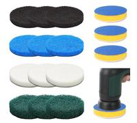 15 Pièces Tampon de Nettoyage Brosse de Nettoyage électrique Compatible Bosch Home/Garden 6033 Brosse Nettoyage Universelle (3 Pad Haute Performanc, 6 Pad Cuisine, 3 Pad Microfibre, 3 Pad Mousse)