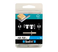 15 rivets à tête ronde en acier inoxydable A2 Scell-it 4,8 x 15mm