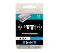 15 rivets à tête ronde en acier inoxydable A2 Scell-it 4,8 x 25mm