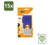 15 stylos à bille BIC M10 originaux avec mécanisme à clic - Bleu - Pointe de 1 mm - Grand pack - 15 pièces