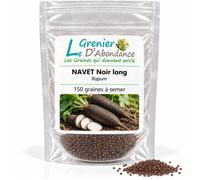 150 graines à semer - Le Grenier d'Abondance - NAVET Noir long - Rapum