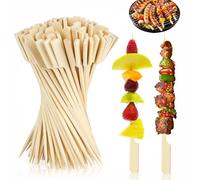 150 Pcs Brochettes en Bambou, 15cm Pique Brochette Bois, Pic Brochette Bois Biodégradables, Pic a Brochette pour Brochettes de Barbecue, Brochettes de Hamburger, Brochettes de Cocktail