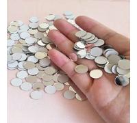 150 pièces Autocollants de miroir mini ronds, carreaux de mosaïque acrylique auto-adhésifs, briques de verre en plastique pour la réalisation de mosaïque et la décoration de boule à facettes, décorati