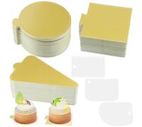 150 Pièces Mousse Supports en Carton, 9cm Antidérapant Planche à Gâteau à la Mousse, Mini Plaques à Gâteaux Rondes Dorées, pour Base de Gâteau, Convient pour Mariage, Anniversaire, Dessert