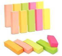 1500 Mini Marque Pages Papier Autocollants Repositionnables -3 Lots de 5 Minis Blocs de 100 Feuilles Couleurs Néon, 50 x15 mm Multicolore G