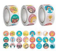 1500Pcs Autocollants Récompense pour Enfants Rouleau Gommettes Animaux | Gommettes Incitatifs Ronds Self-Adhesive Convient Enseignants ou Parents Comme Récompense pour étudiants et Enfants
