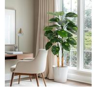 150cm Grande Ficus lyrata Artificielle Réalistes,Plantes Artificielles Interieur,Décorations Arbre Artificiel pour Salon,Bureau