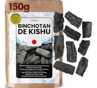 150g de Binchotan Japonais de Kishu Bio en Morceaux | Chêne Ubame de Wakayama - Authentique (Certifié) Charbon Actif Binchotan Traditionnel du Japon pour Purification d'eau en Carafe