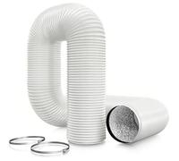 ø150mm (Blanc) Tuyau d évacuation d air 2,5m, tuyau flexible en PVC et aluum, tuyau White 150mm*2.5m