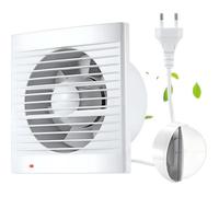 150mm VMC Salle de Bain, VMC Extracteur, 22W Extracteur d'Air Avec Clapet Anti Retour, 1m UE Prise Salle Bain,Cuisine,Bureau,WC