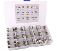 150Pcs 6X30mm Professionnel Voiture Fast-Souffler Verre Tube - 130Pcs Rapide Coup Verre Tube Fusible + 20Pcs Fusible Siège