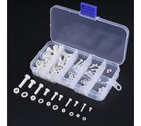 150pcs Coffrets Boulons et Ecrous d'Assortiment Vis Jeu de Rondelles d'écrous à Visser M2 M2.5 M3 M4 M5 Vis en Nylon Boulons Écrous Hexagonaux kit de Fixation