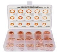 150pcs Rondelle Cuivre Joint Vidange Assortiment Kit M5, M6, M8, M10, M12, M14,M16,M18,M20,M22, 15 Tailles,Rondelle Plate