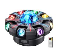150W Lyre LED Lumière de Scène Mobile avec Télécommande, 8 bras Faiscea RGBW LED Jeux de Lumiere Boule Disco avec Motif Stroboscope DMX512 Contrôle du Son pour Bar DJ Mariages Concerts