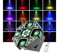 150W Mini Lyre LED Moving Head,Beam RGBW 4-en-1 4 Bras Tête Mobile Lumière de Scène avec Télécommande,Luminaires à tête rotative Lumière de Fête Wash pour DJ Disco Bar Party Mariage Noël
