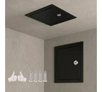 150x150 300x300 400x400 mm Trappe de Visite Cache Compteur Electrique Panneau d'Accès Porte d'Inspection Baignoire Plafond Métallique Cloison Bâtiment Rénovation(Black,350x500mm)
