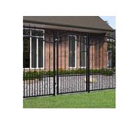 vidaXL Portail bois lance 103x200 cm - Noir