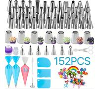 152 pièces Coffret de douilles de poche russes - Collection de douilles de décoration de gâteaux en acier inoxydable, outils de pâtisserie Taille UniqueAcier inoxydable