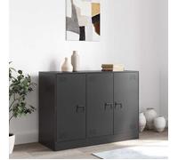 (15207)Commode - contemporain - Buffet rangement - noir 99x39x73 cm acier ,poid:23.45 kg