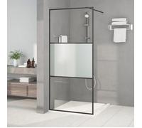 vidaXL Paroi de douche pour passage piétonnier noir 90x195cm semi-mat ESG