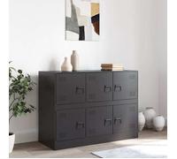 (15216)Commode - contemporain - Buffet rangement - noir 99x39x73 cm acier ,poid:23.78 kg