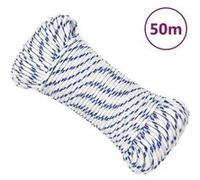 vidaXL Corde de bateau Blanc 4 mm 50 m