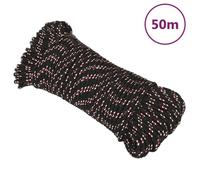 152328 vidaXL Corde de bateau Noir 4 mm 50 m Polypropylène