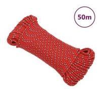 152381 vidaXL Corde de bateau Rouge 4 mm 50 m Polypropylène Rouge G