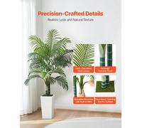 1524 mm Palmier Areca artificiel avec pot blanc pour intérieur