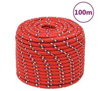 152411 vidaXL Corde de bateau Rouge 14 mm 100 m Polypropylène