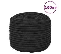 vidaXL Corde de bateau noir 14 mm 100 m polypropylène