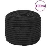 152517 vidaXL Corde de bateau Noir complet 14 mm 100 m Polypropylène Noir G