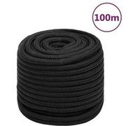 152525 vidaXL Corde de bateau Noir complet 18 mm 100 m Polypropylène Noir G