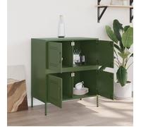 (15280)Commode - contemporain - Buffet rangement - vert olive 68x39x79 cm acier ,poid:16.89 kg