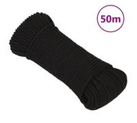 152803 vidaXL Corde de travail Noir 4 mm 50 m Polyester