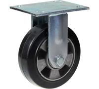 152mm 6" castor black rubber fixed strong 1320kg capacity, set of 4
