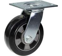 152mm 6" castor black rubber swivel & brake strong 1320kg capacity, set of 4