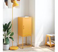 (15546)Commode - contemporain - Buffet rangement - jaune moutarde 36x39x107 cm acier poid:12.95 kg