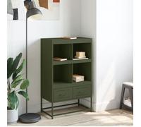 (15568)Meuble rangement - Buffet haut - contemporain - vert olive 68x39 x111,5 cm acier ,poid:21.69 kg