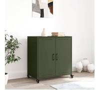 (15580)Commode - contemporain - Buffet rangement - vert olive 68x39x72 cm acier ,poid:18.5 kg