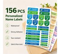 156 étiquettes personnalisées avec nom, autocollants personnalisés imperméables pour livres, boîtes à lunch, trousses à crayons, usage domestique et scolaire Avocado