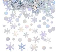 15g Confettis de décoration de flocons de neige, Confettis de table de flocons de neige d'hiver, Décoration de table de Noël pailletée, Pour cartes, invitations, sacs cadeaux, ballons, mariages