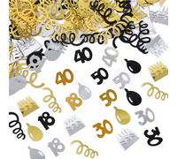 15g/Sachet Confettis noirs et dorés avec numéros. Décorations pour anniversaire heureux 18/30/40/50/60ème, fête d'anniversaire, anniversaire, éparpillés sur la table, fournitures de Noël 15g,15 g - Or