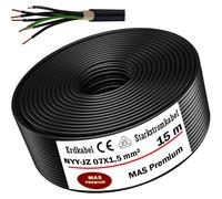 15m de câble de terre Câble de courant fort NYY-JZ 7X1,5 mm² Câble électrique