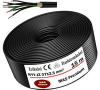 15m de câble de terre Câble de courant fort NYY-JZ 7X2,5 mm² Câble électrique