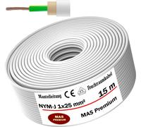 15m de câble électrique pour locaux humides Câble sous gaine NYM-J 1x25 mm² Câble électrique